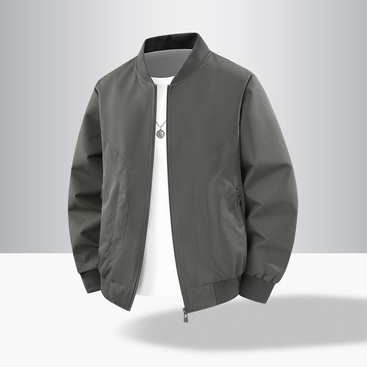 Men's Lightweight Windproof Bomber Jacket with Ribbed Cuffs and Zipper Pockets Mune Fashion