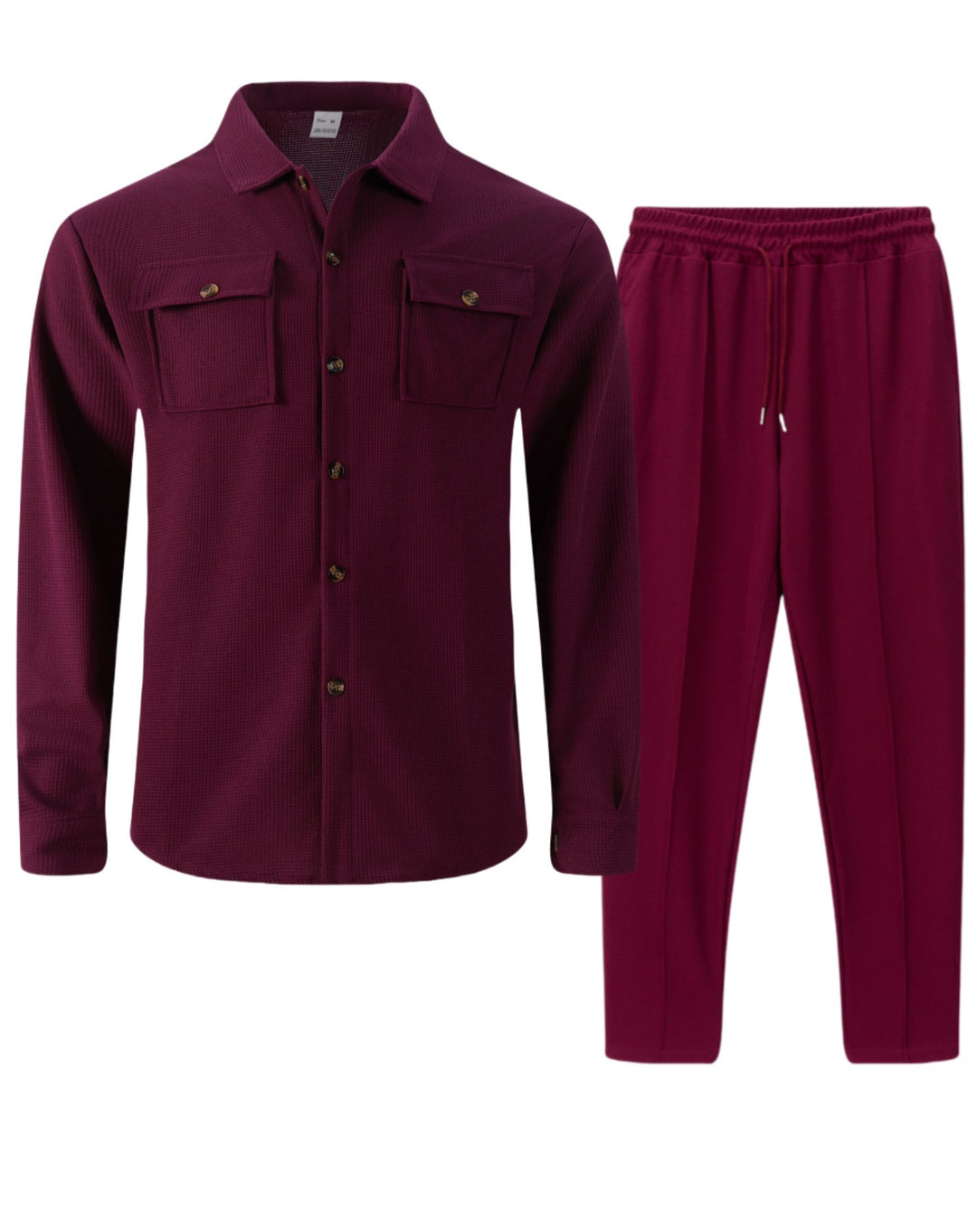 Men's Leisure Suit with Modern Check Pattern Mune