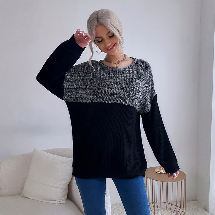 Women's Loose Fit Chunky Knit Sweater with Raglan Sleeves and Round Neck Mune Fashion