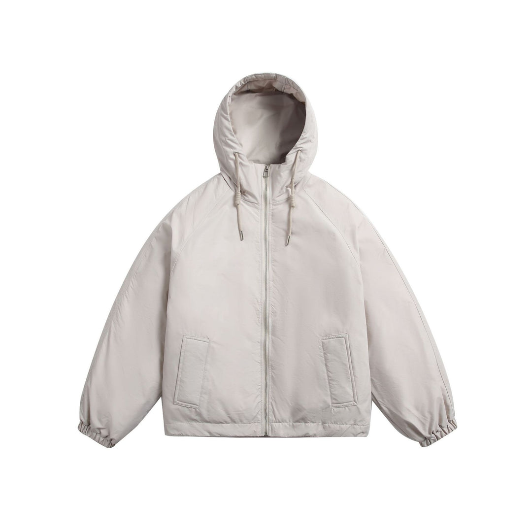 Unisex Short padded hooded jacket in boxy cut with elastic hem Mune Fashion