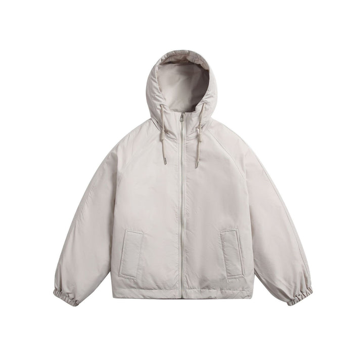 Unisex Short padded hooded jacket in boxy cut with elastic hem Mune Fashion