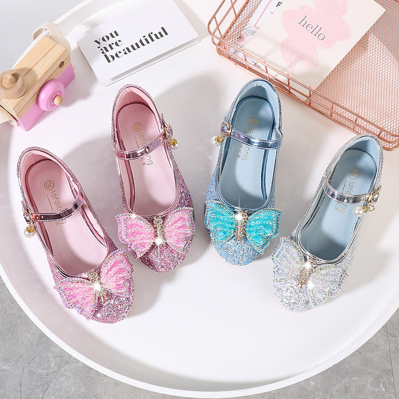 Girls Ballerina Shoes with Glitter and Shimmering Applications Mune Fashion
