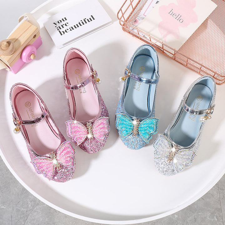 Girls Ballerina Shoes with Glitter and Shimmering Applications Mune Fashion