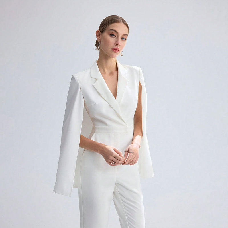 Women Elegant Jumpsuit with Cape Detail Mune Fashion