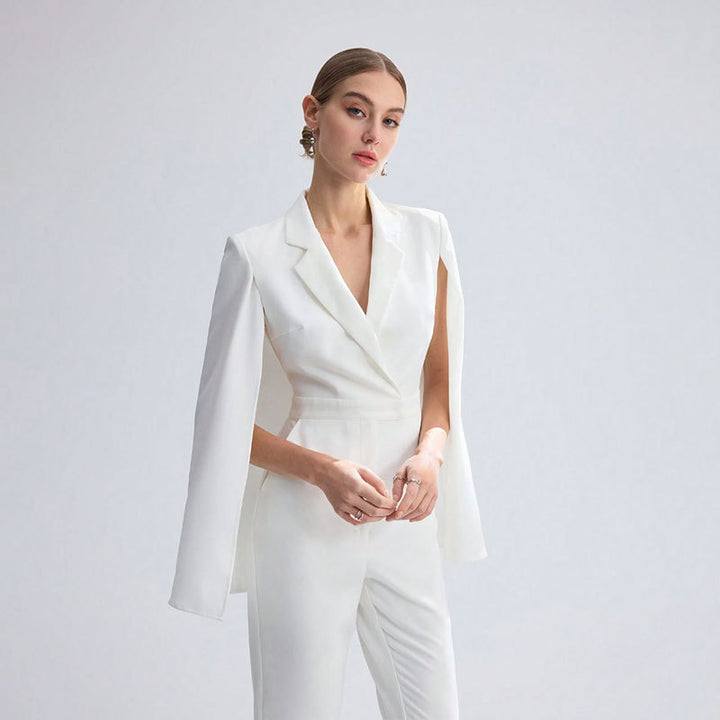 Women Elegant Jumpsuit with Cape Detail Mune Fashion