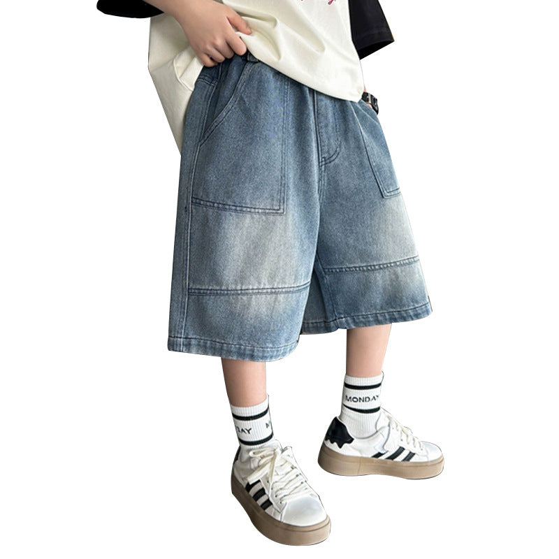 Boys casual denim shorts with large pockets Mune Fashion