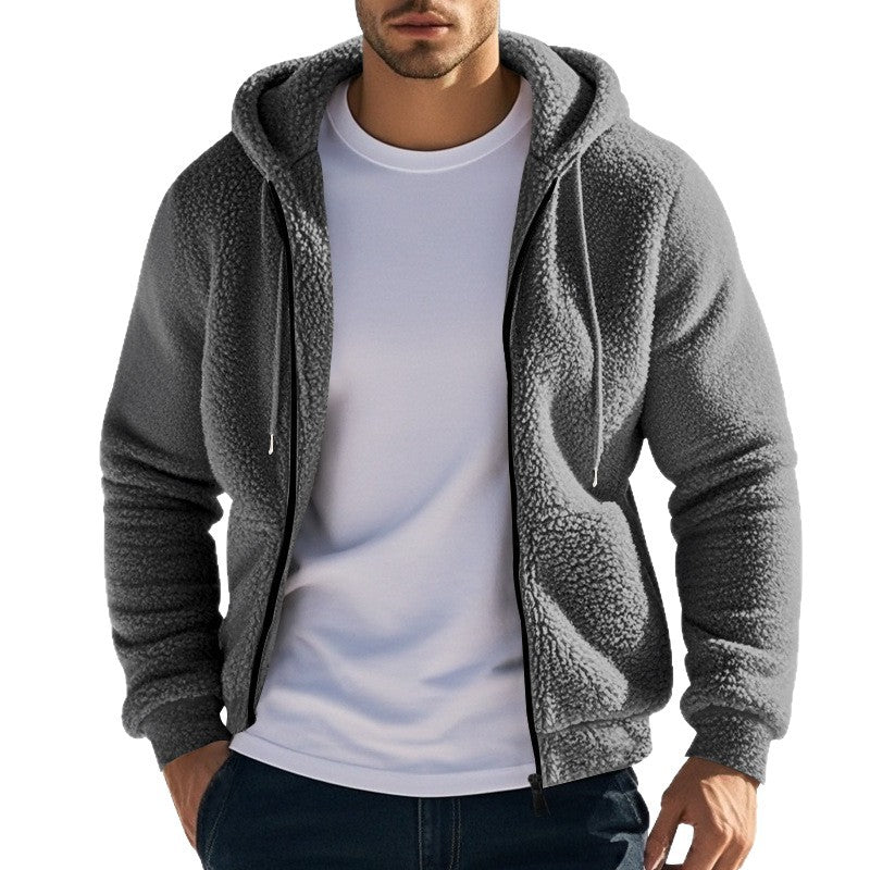 Men's Teddy Fleece Hooded Jacket with Full Zip and Kangaroo Pockets Mune Fashion