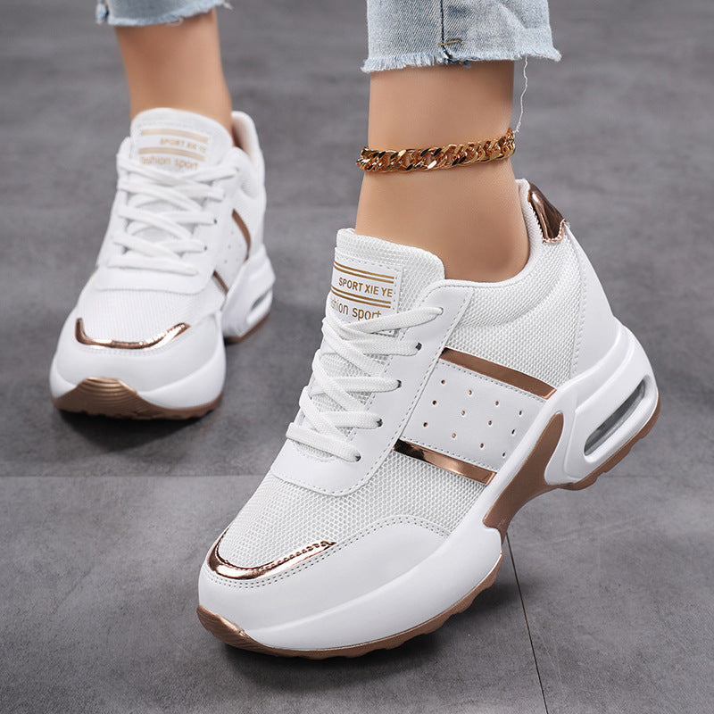 Women's sporty platform sneakers with air-cushion midsole and metallic applications Mune Fashion