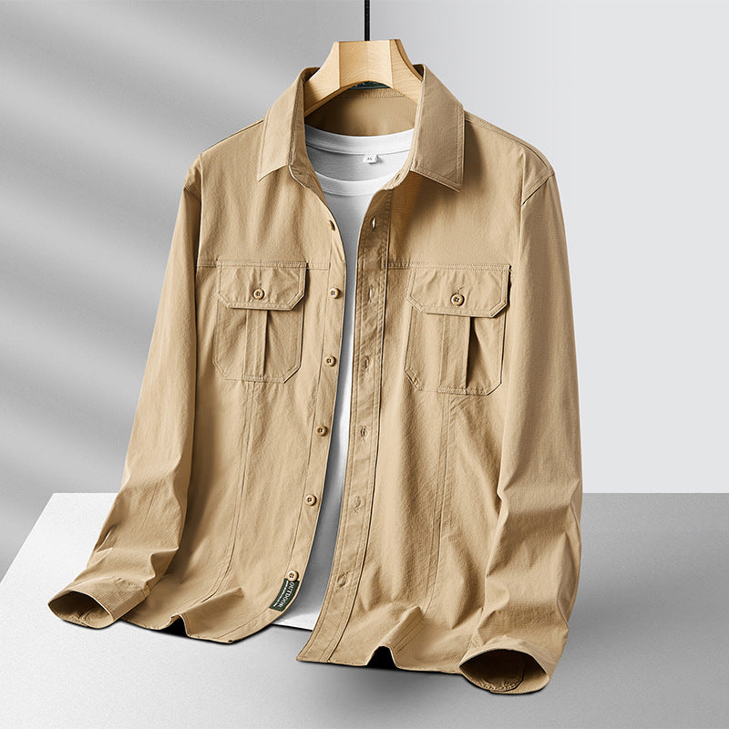 Men's Outdoor Shirt with Chest Pockets, Ripstop Fabric and Regular Fit Mune Fashion