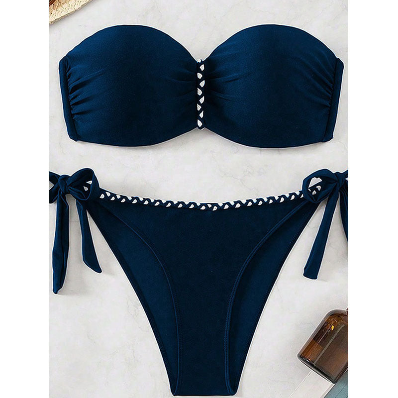Women's bandeau bikini with decorative ties and sophisticated bust detail Mune Fashion
