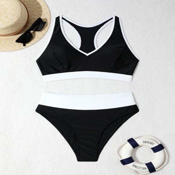Women's Sport Bikini with High Waist and Racerback Mune Fashion
