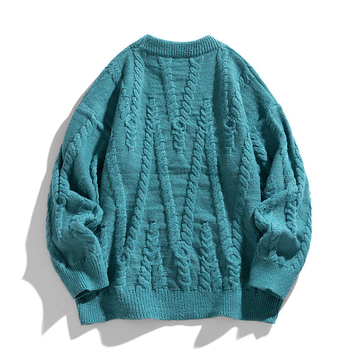 Ladies Elegant Knit Sweater with Classic Cable Pattern Mune Fashion