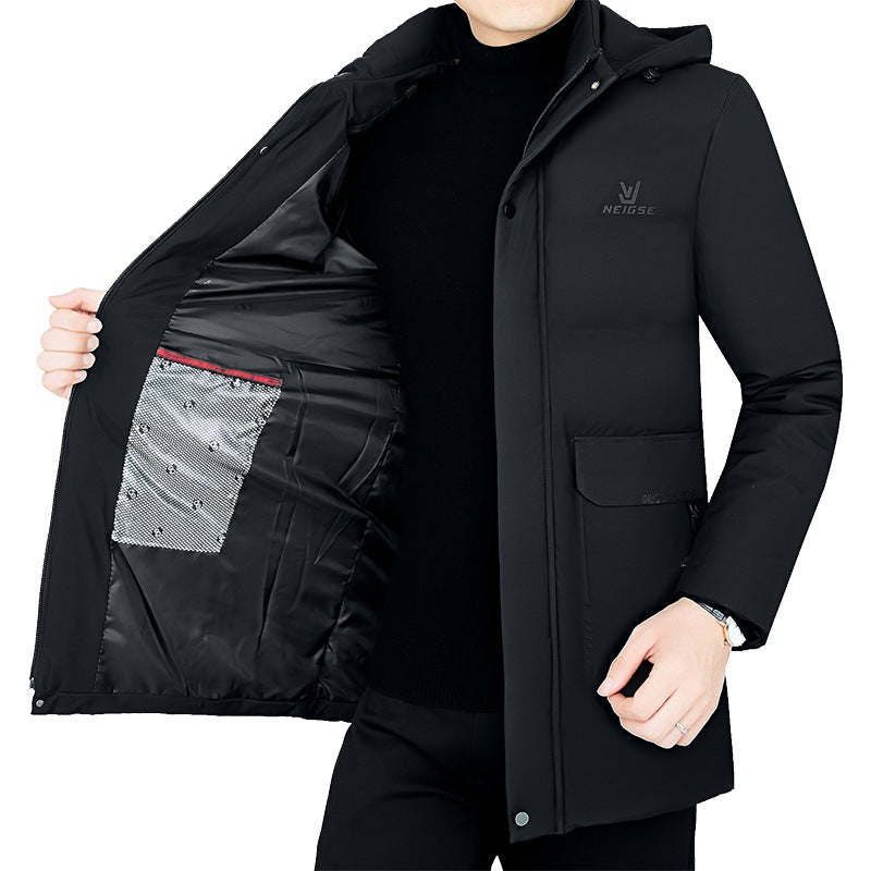 Men's Thermo Winter Short Coat with Luxurious Faux Fur Lining and Stand Collar Mune Fashion