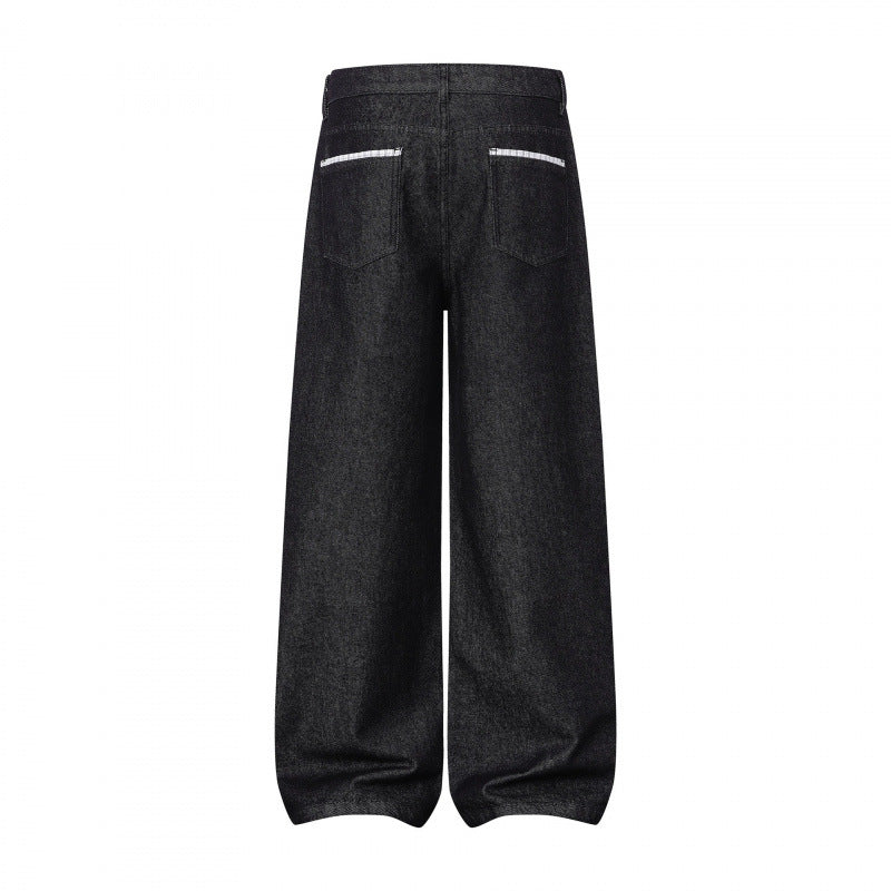 Ladies Wide Balloon Jeans with High Waist, Contrasting Flap Pockets and Balloon-Shaped Hem Mune Fashion