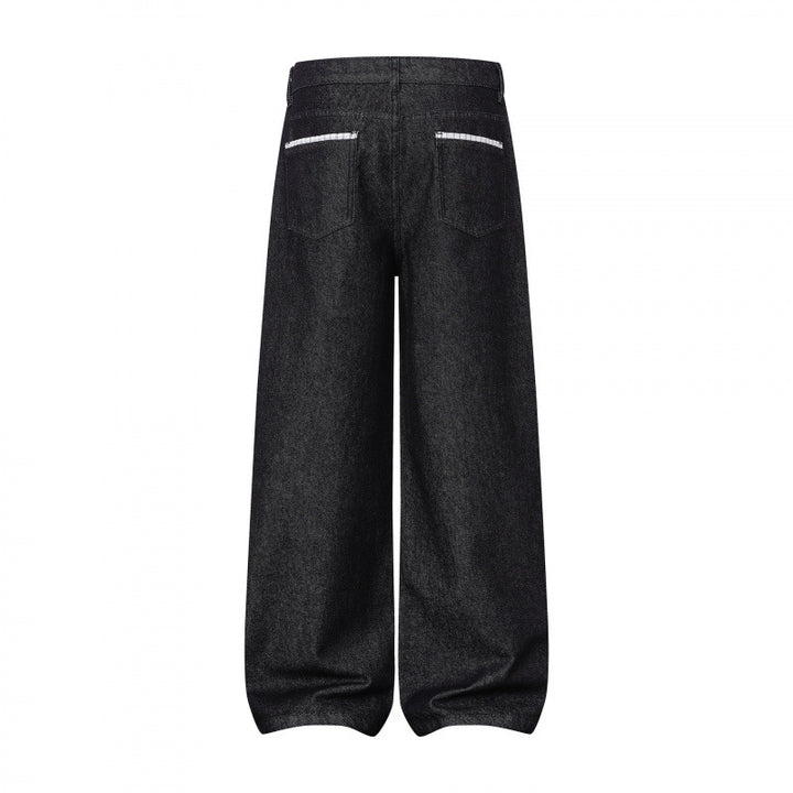 Ladies Wide Balloon Jeans with High Waist, Contrasting Flap Pockets and Balloon-Shaped Hem Mune Fashion