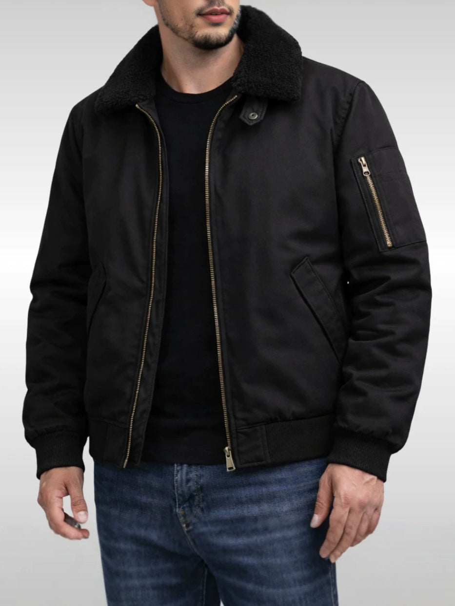 Men's Stylish Bomber Jacket with Fleece Lining