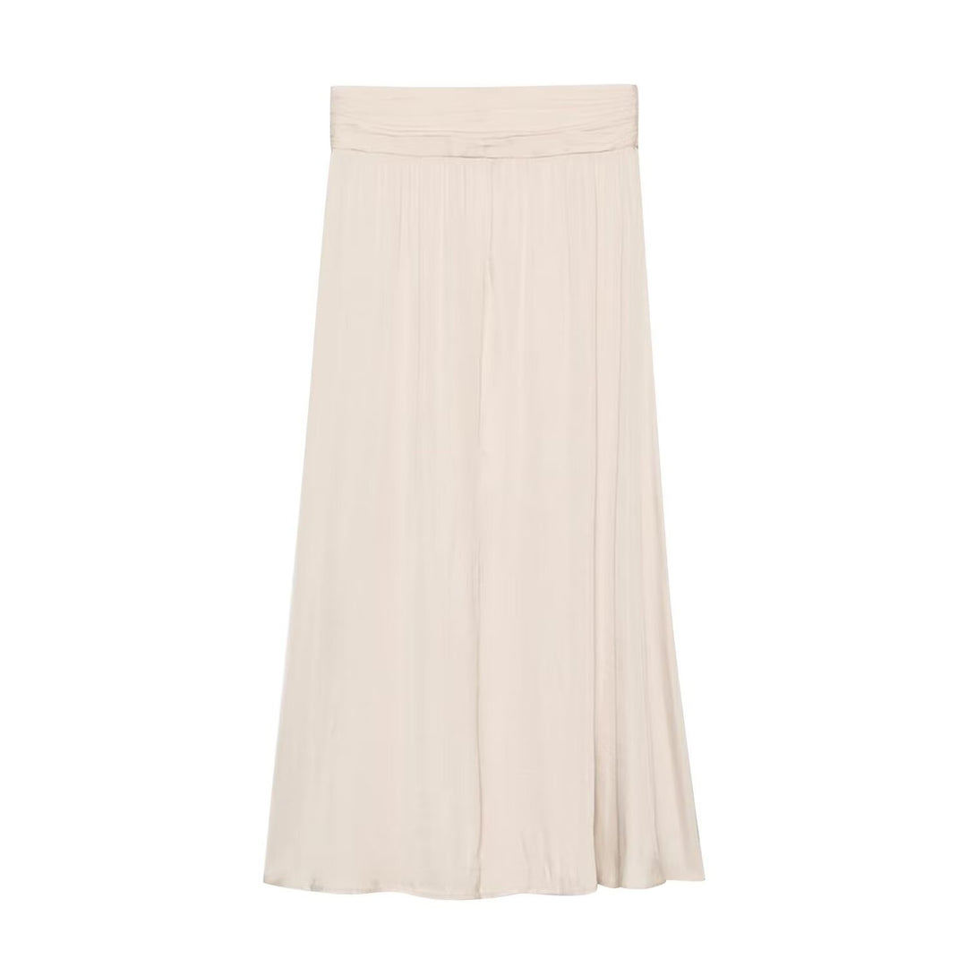 Women's maxi skirt with pleated crinkle look and gathered waistband Mune Fashion