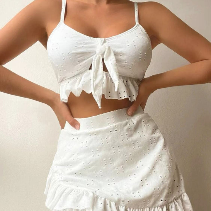 Women Crop Top and Skirt Set Mune Fashion