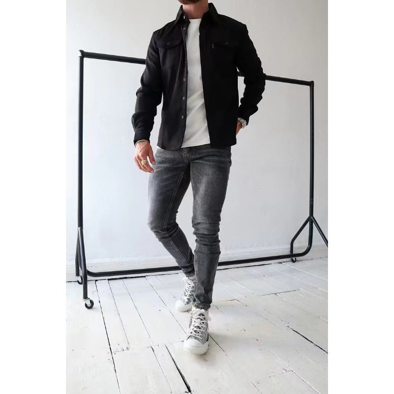 Men's shirt jacket with chest pockets and tailored fit Mune Fashion