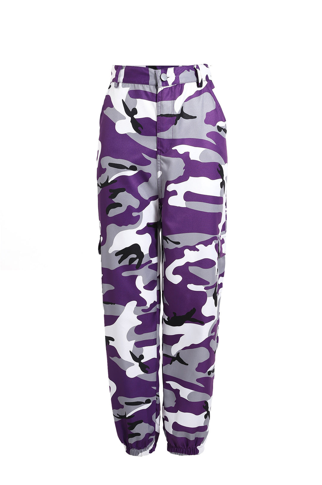 Women's cargo pants with camouflage print, elastic waistband and ankle cuffs Mune Fashion