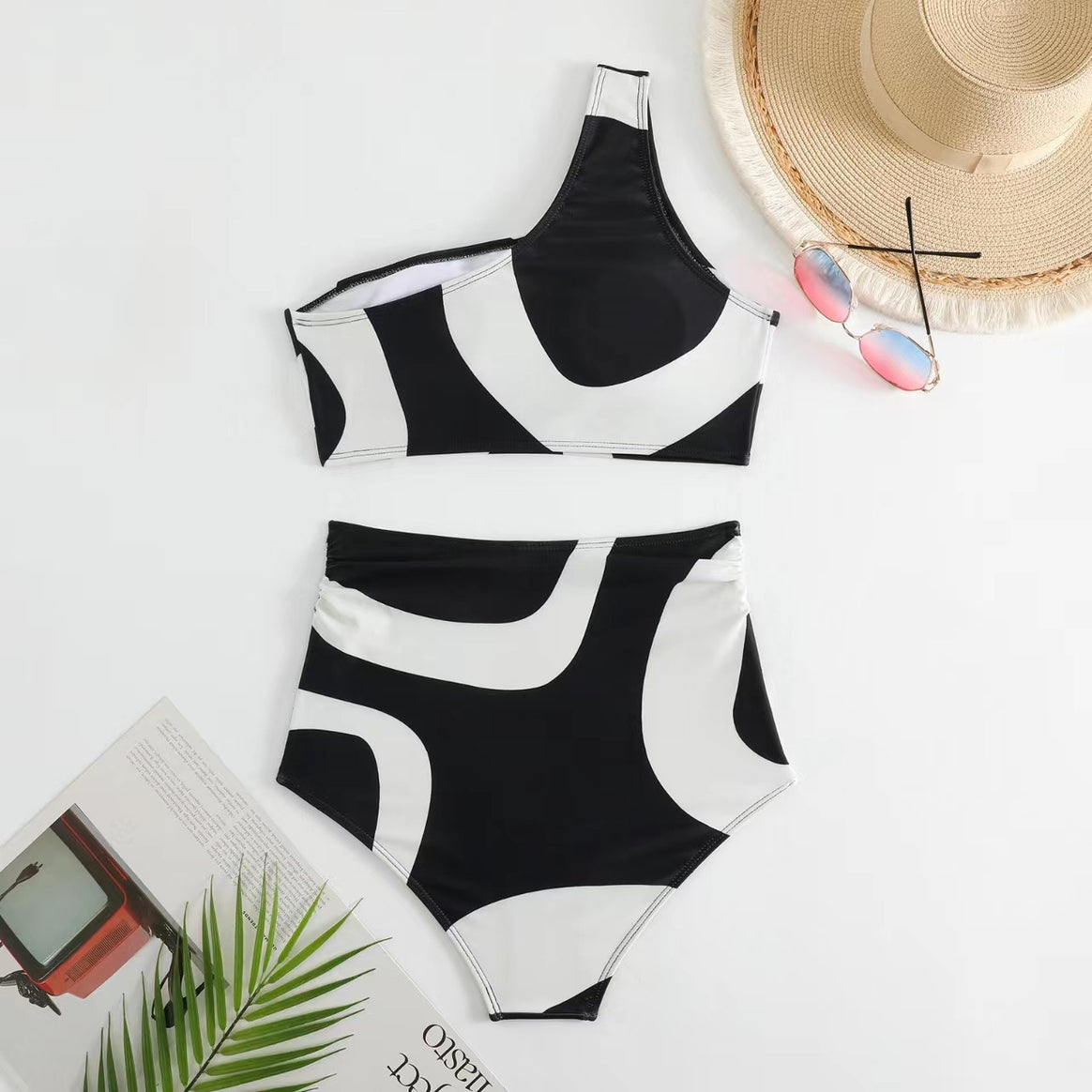 Women's bikini set with asymmetrical top and elegant wrap skirt Mune Fashion