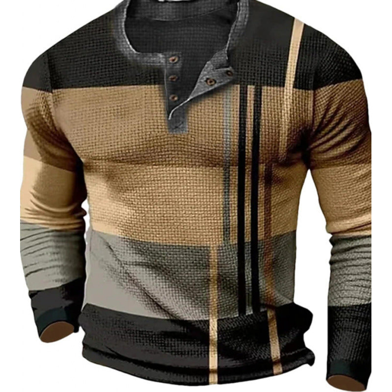 Men's sporty long-sleeve shirt with button placket Mune Fashion