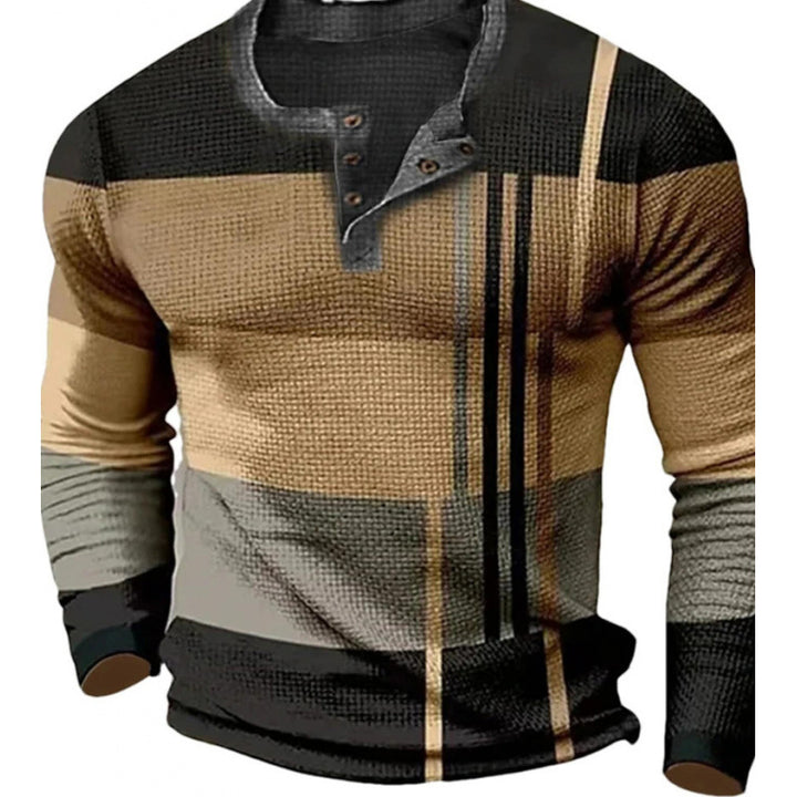 Men's sporty long-sleeve shirt with button placket Mune Fashion
