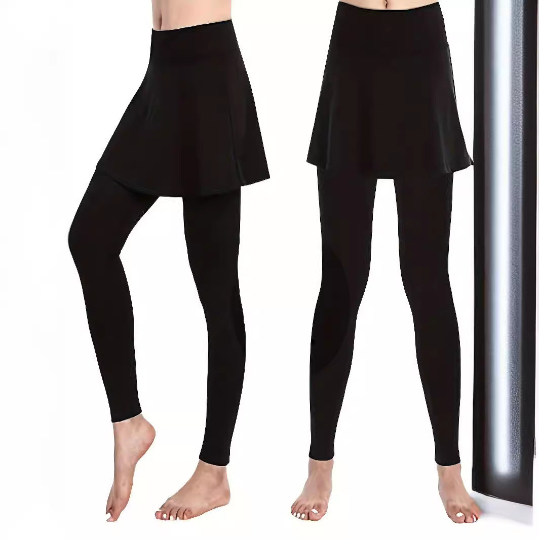 Women's high-waist leggings with integrated flared skirt and figure-flattering silhouette Mune Fashion