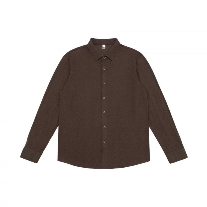 Men's fine cotton shirt with Kent collar, full button placket and rounded hem Mune Fashion