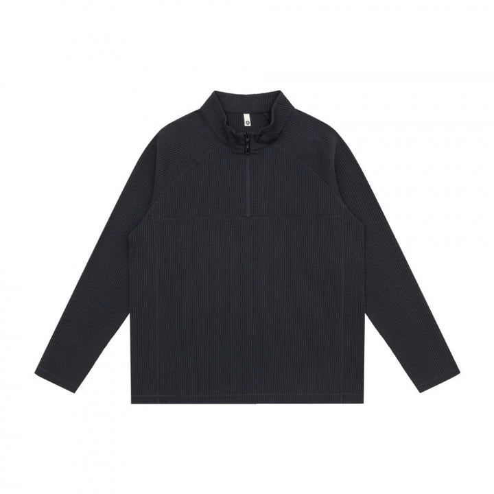 Unisex Chunky Knit Half-Zip Sweater with Stand Collar and Boxy Cut Mune Fashion