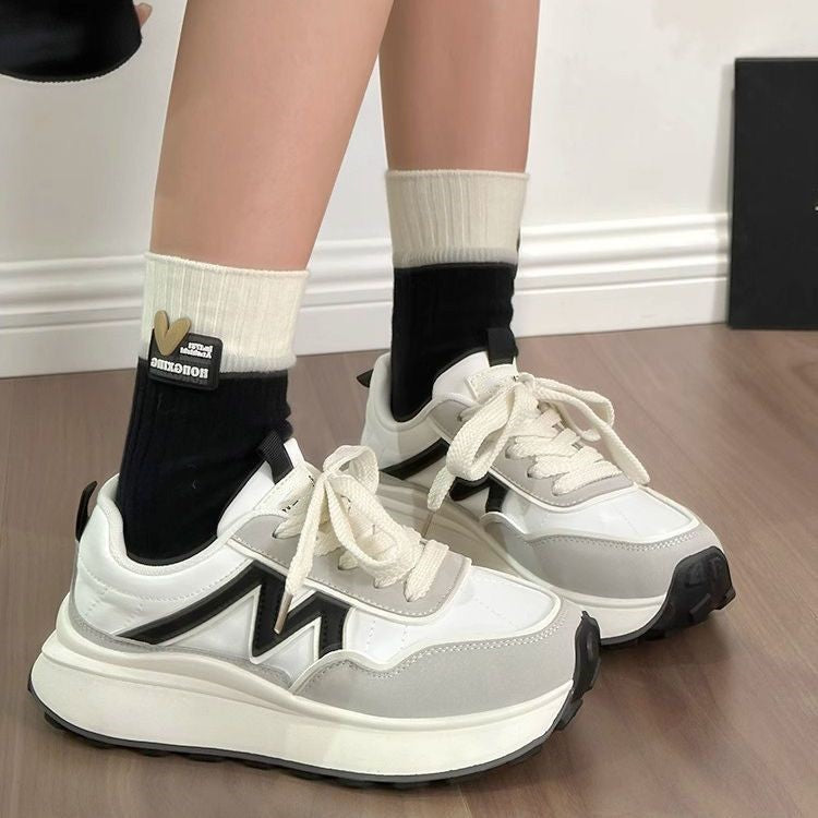 Women's Platform Chunky Sneaker with sculpted EVA sole, trail profile, and padded comfort collar Mune Fashion