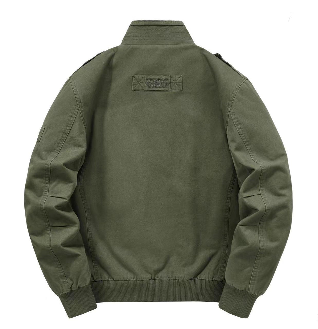 Men's Thermo-Canvas Blouson with full Teddy lining, ribbed collar, and utility patch pockets Mune Fashion