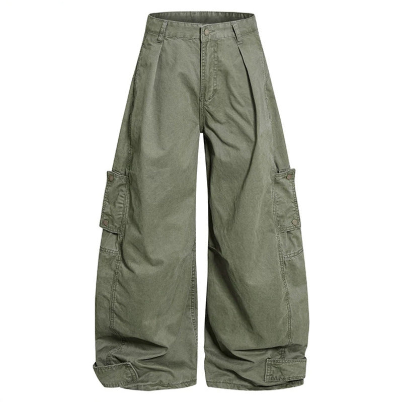 Women wide cargo culotte pants with high waist, balloon leg and patch flap pockets Mune Fashion