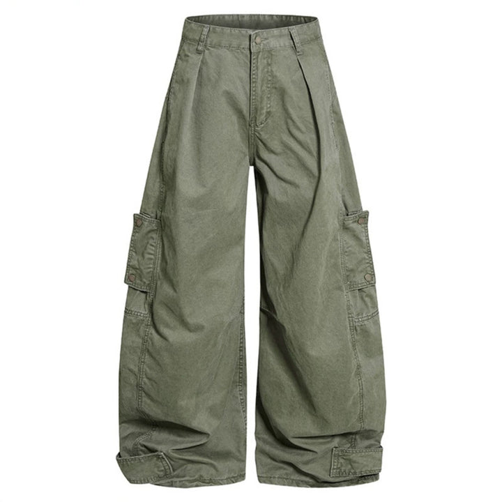 Women wide cargo culotte pants with high waist, balloon leg and patch flap pockets Mune Fashion