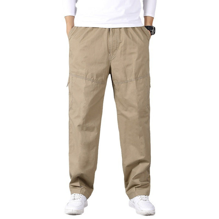 Men's loose-fitting cargo pants with elastic drawstring waistband, knee patches & zip pockets Mune Fashion