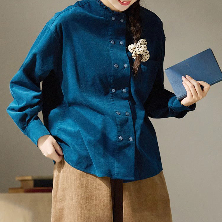 Women Casual Blouse with Ruffle Hem Mune Fashion