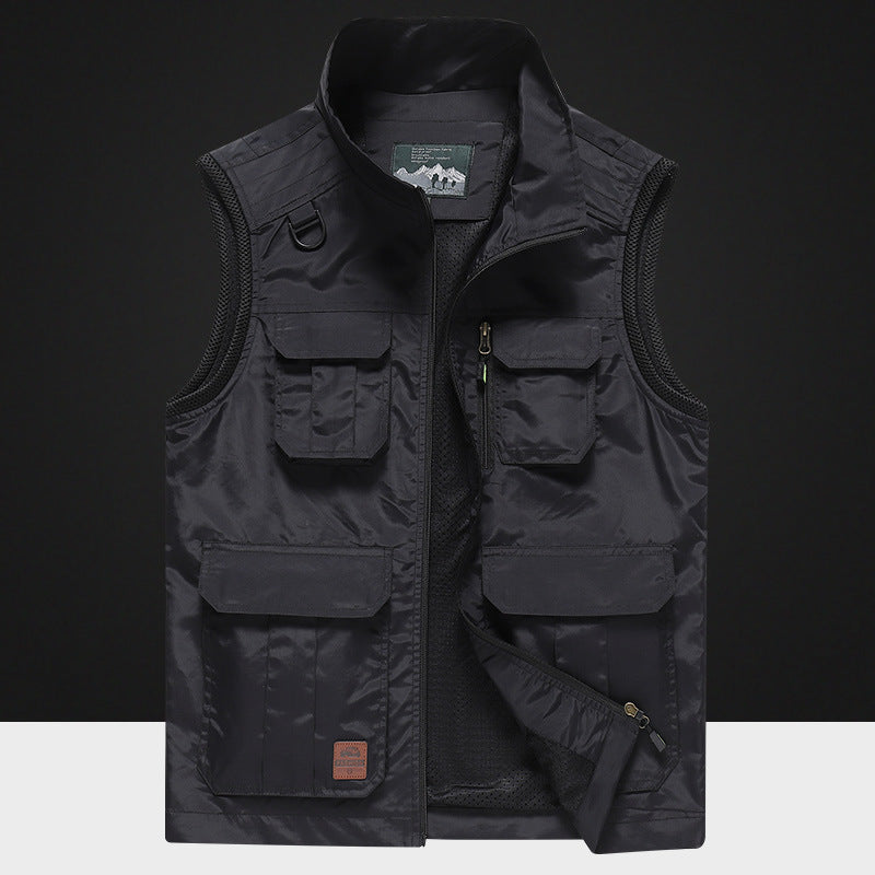 Men's Multifuntional Outdoor Vest with Breathable Mesh Lining and Multiple Pockets Mune Fashion