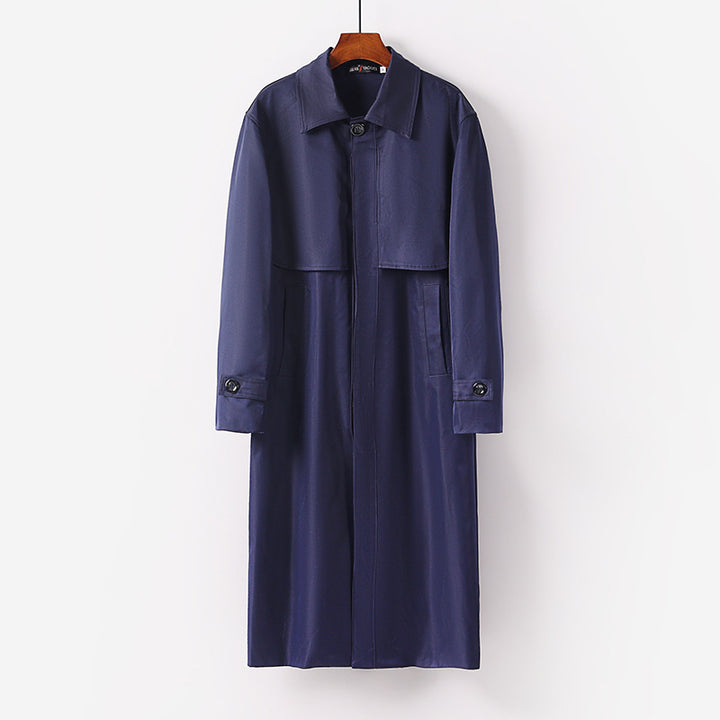 Women's lightweight trench coat with concealed button placket and shoulder cape Mune Fashion