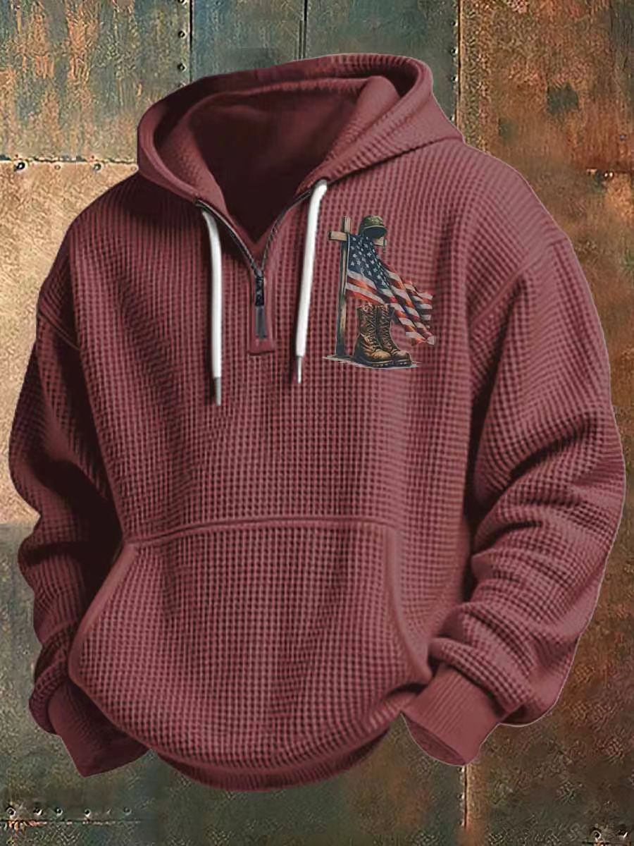Men's hoodie with American flag design Mune Fashion