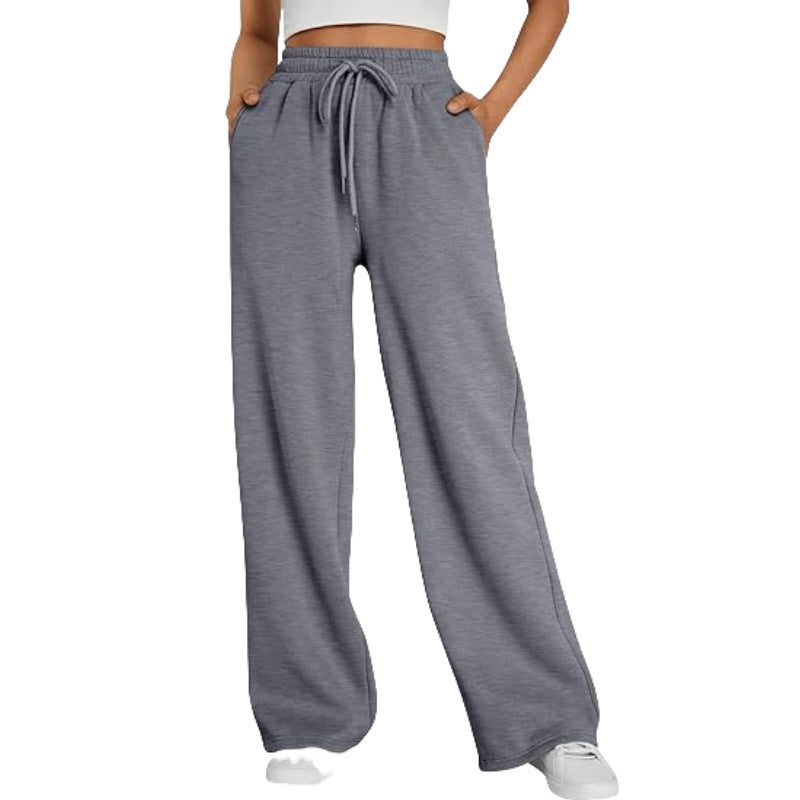 Ladies nan Palazzo lounge pants with high waist, elastic waistband, drawstring and deep side pockets Mune Fashion