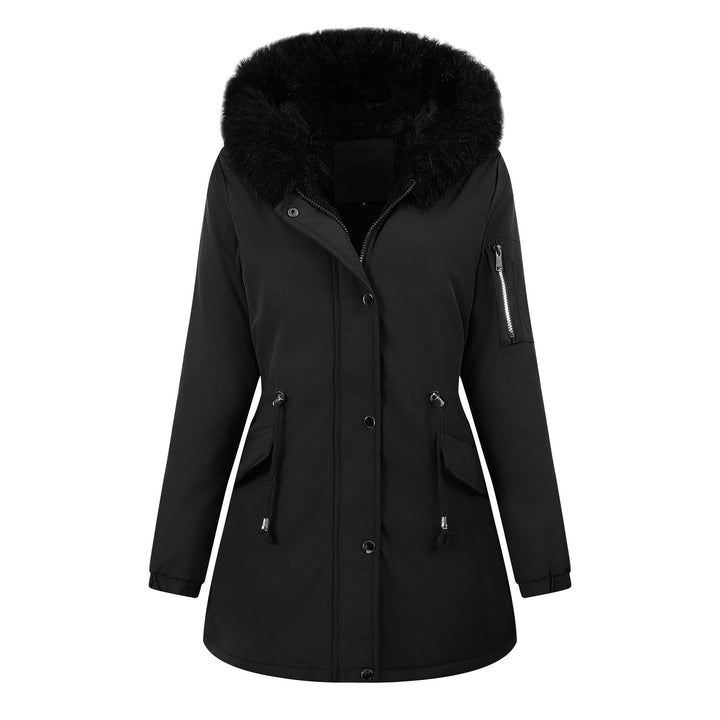 Women’s Thermo Parka with Sherpa Lining, Faux Fur Hood and Tailored Drawstring Mune Fashion