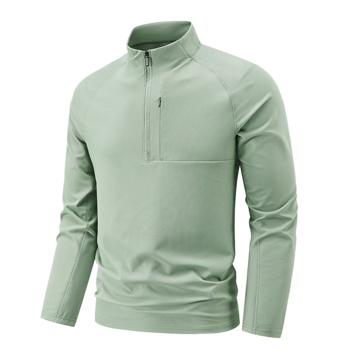Men's Nano Technical Thermal Half-Zip Sweater with Stand-Up Collar and Chest Zipper Pocket Mune Fashion