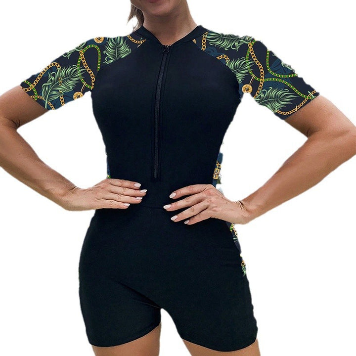 Women Short-Sleeved Surf Suit with Zip Mune Fashion