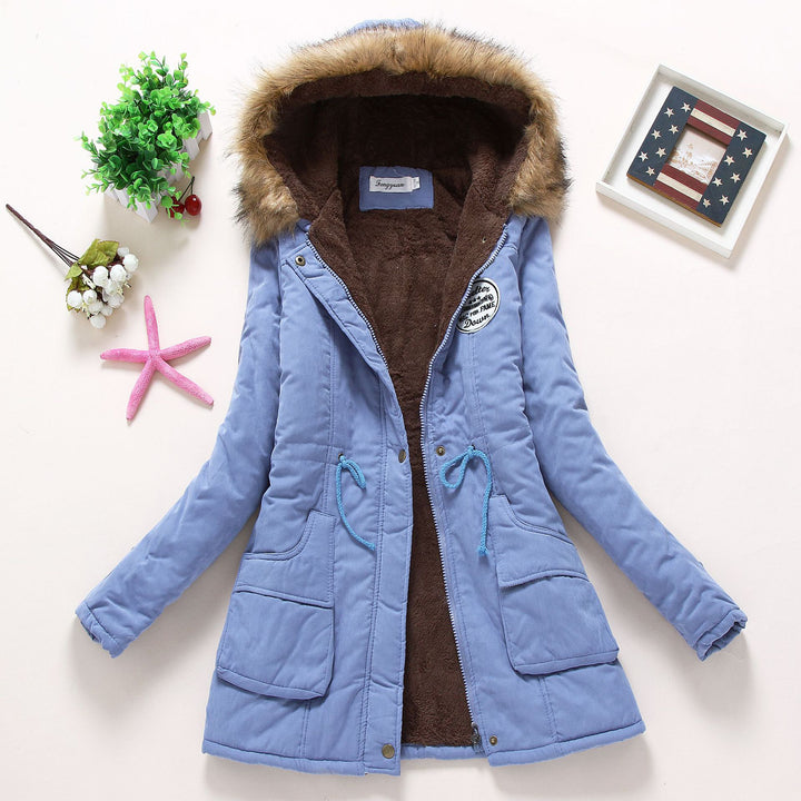 Women's high-warming winter parka with teddy lining, drawstring and faux fur trim Mune Fashion
