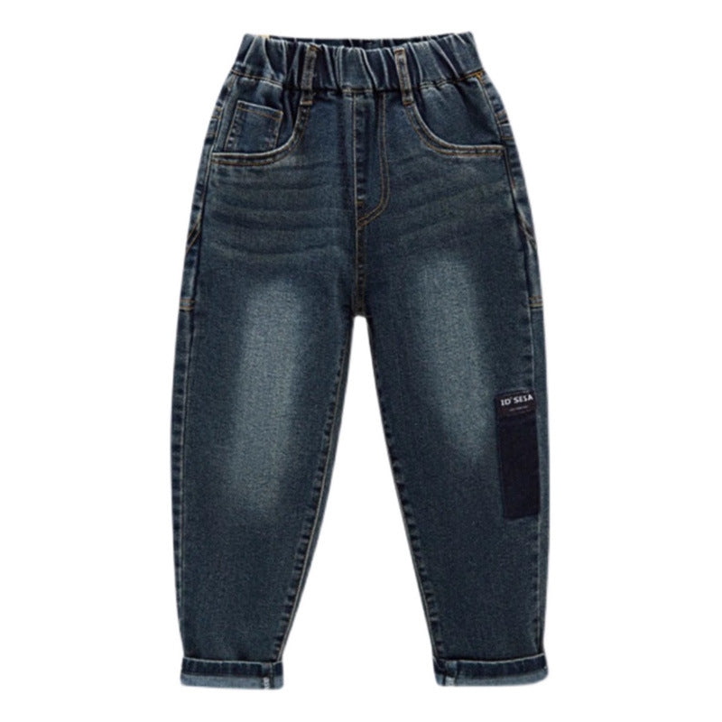 Ladies fashionable denim pants with elastic waistband and practical pockets Mune Fashion