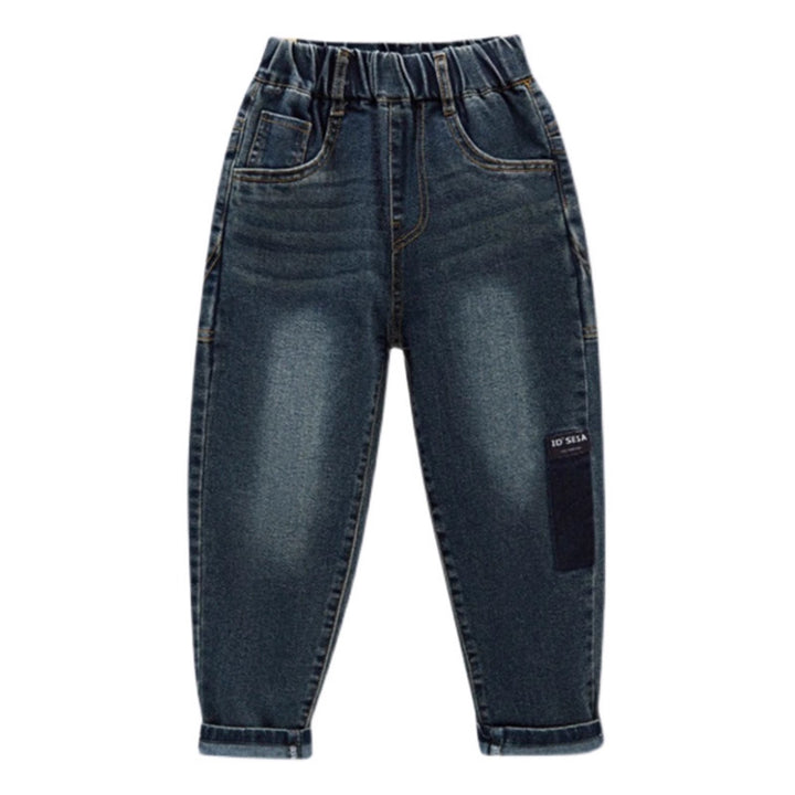 Ladies fashionable denim pants with elastic waistband and practical pockets Mune Fashion