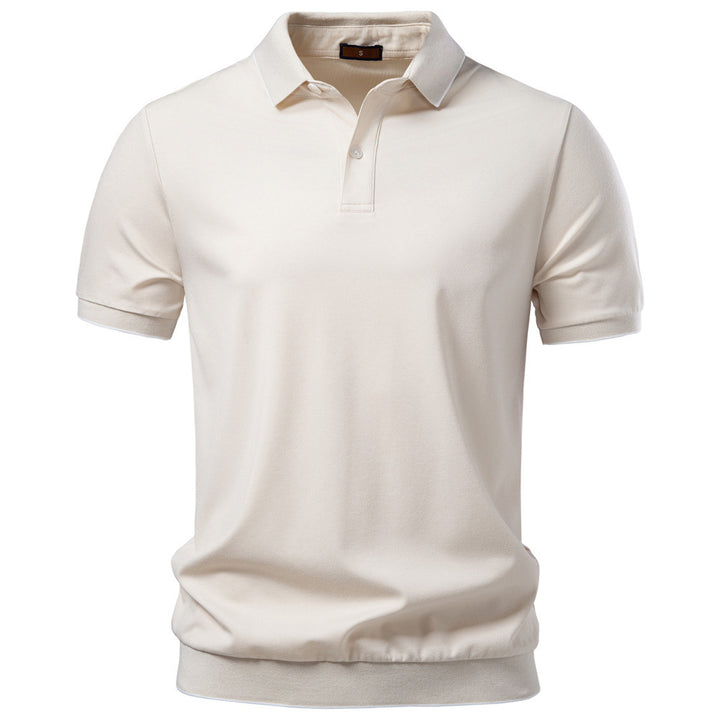 Men's breathable short-sleeved polo shirt made of cotton blend with ribbed hem Mune Fashion