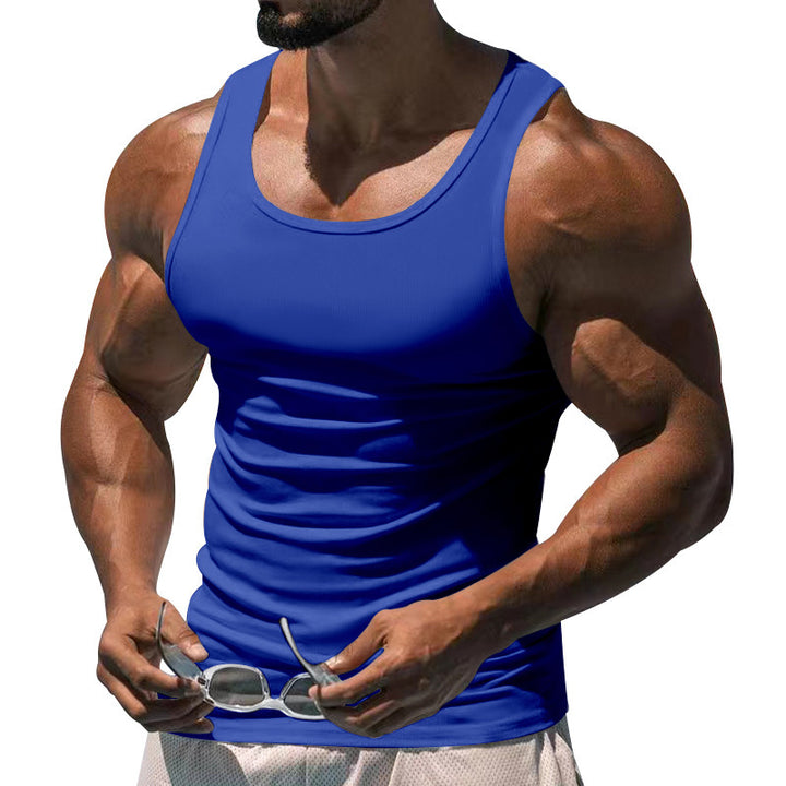 Men's tailored muscle shirt made of elastic cotton blend with round neckline Mune Fashion
