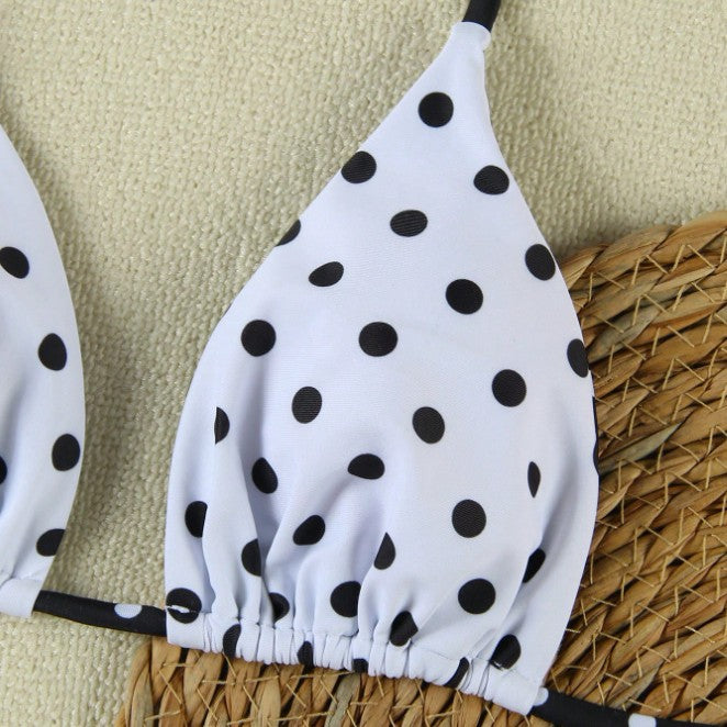 Women's triangle bikini set with fashionable polka dot design Mune Fashion