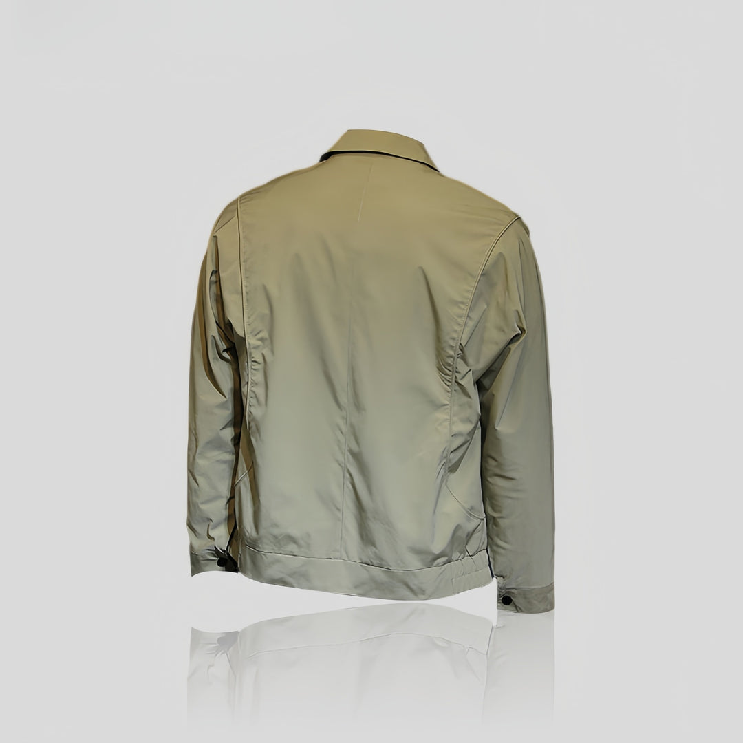 Men's Lightweight Coach Jacket with Snap Button Placket, Shirt Collar & Wind-Resistant Microfiber Mune Fashion